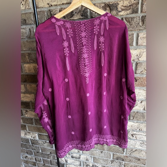 🌺Gorgeous Johnny Was Santorini M Tonal Embroidered Tunic Top - Picture 6 of 9
